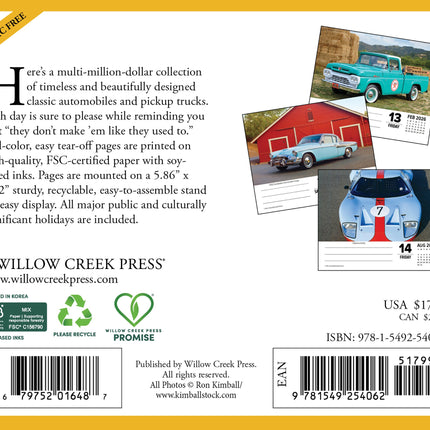 Willow Creek Klassieke Auto's en Vrachtwagens Scheurkalender 2026 Boxed