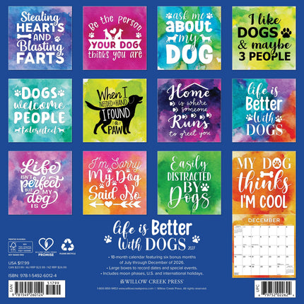 Willow Creek Life is Better With Dogs Kalender 2027