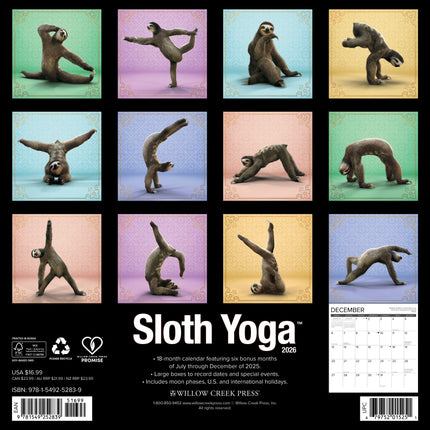 Willow Creek Luiaard Yoga Kalender 2026