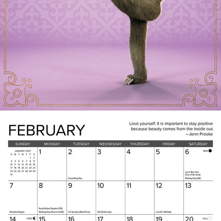 Willow Creek Luiaard Yoga Kalender 2027 Mini