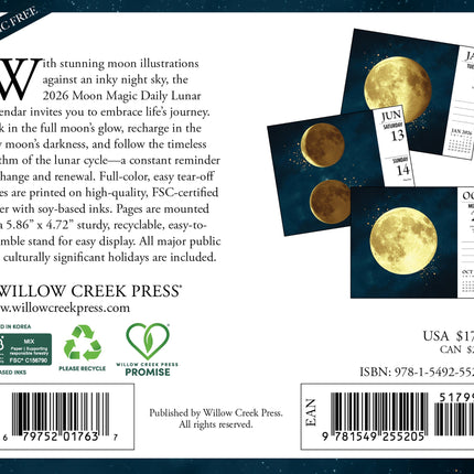 Willow Creek Maan Magie Scheurkalender 2026 Boxed
