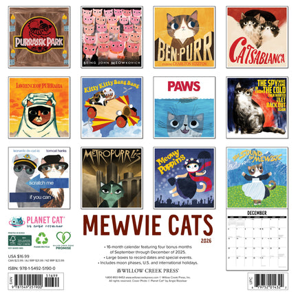 Willow Creek Mewvie Katten Kalender 2027