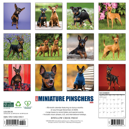 Willow Creek Miniatuur Pinscher Kalender 2026