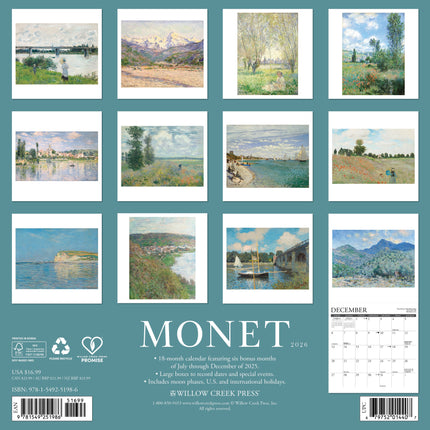 Willow Creek Monet Kalender 2026