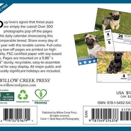 Willow Creek Mopshond Scheurkalender 2026 Boxed