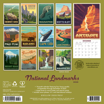 Willow Creek National Landmarks (ADG) Kalender 2026