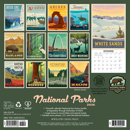 Willow Creek National Parks (ADG) Kalender 2026