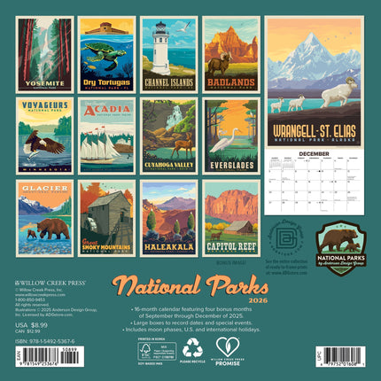 Willow Creek National Parks (ADG) Kalender 2026 Mini