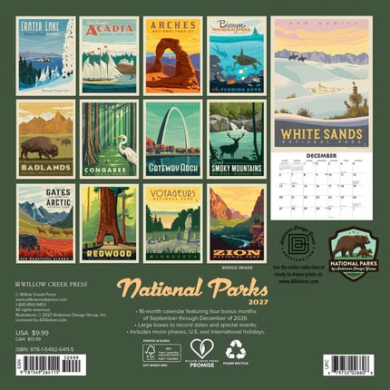 Willow Creek National Parks (ADG) Kalender 2027 Mini