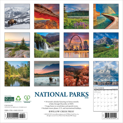 Willow Creek National Parks Kalender 2026