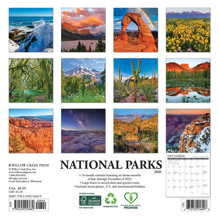 Willow Creek National Parks Kalender 2026 Mini