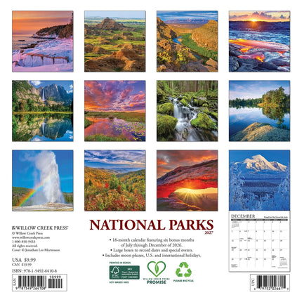 Willow Creek National Parks Kalender 2027 Mini