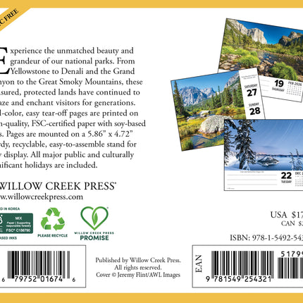 Willow Creek National Parks Scheurkalender 2026 Boxed