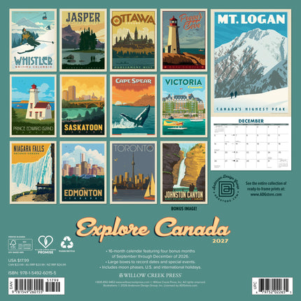 Willow Creek Ontdek Canada (ADG) Kalender 2027