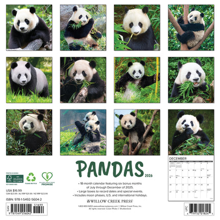 Willow Creek Panda Kalender 2026