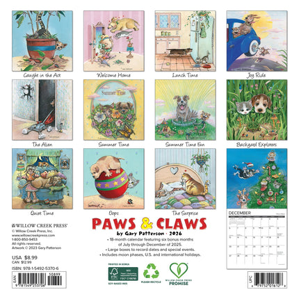 Willow Creek Paws and Claws by Gary Patterson Kalender 2026 Mini