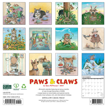 Willow Creek Paws & Claws door Gary Patterson Kalender 2027