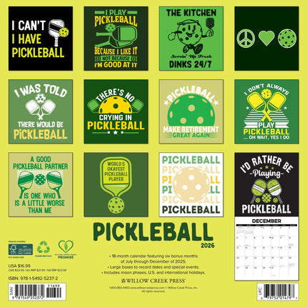 Willow Creek Pickleball Kalender 2026