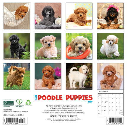 Willow Creek Poedel Puppies Kalender 2027