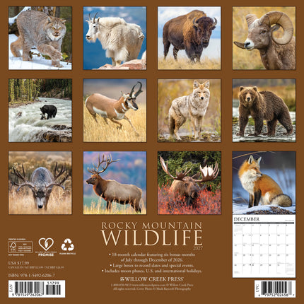Willow Creek Rocky Mountain Wildlife Kalender 2027