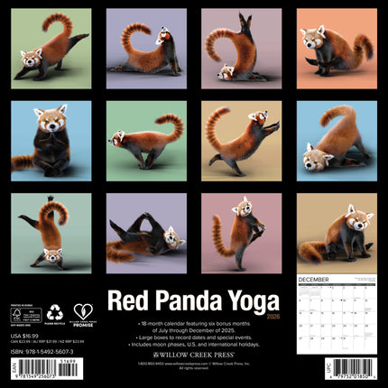 Willow Creek Rode Panda Yoga Kalender 2026
