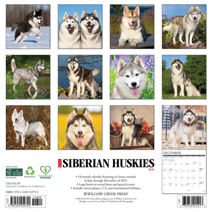 Willow Creek Siberische Husky Kalender 2026