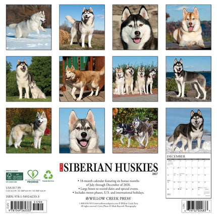 Willow Creek Siberische Husky Kalender 2027