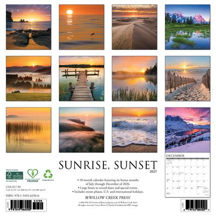 Willow Creek Sunrise - Sunset Kalender 2027