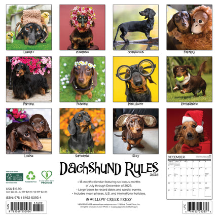 Willow Creek Teckel Rules Kalender 2026