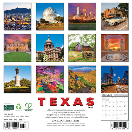 Willow Creek Texas Kalender 2027