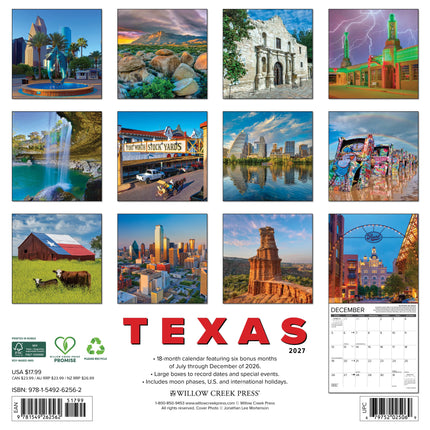Willow Creek Texas Kalender 2027