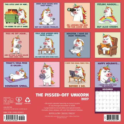 Willow Creek The Pissed-off Unicorn Kalender 2027