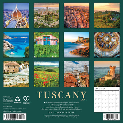 Willow Creek Toscane Kalender 2026
