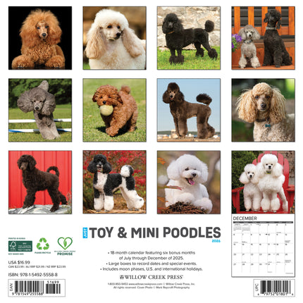 Willow Creek Toy en Miniatuur Poedel Kalender 2026