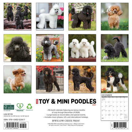 Willow Creek Toy en Miniatuur Poedel Kalender 2027