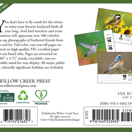 Willow Creek Tuinvogels Scheurkalender 2027 Boxed