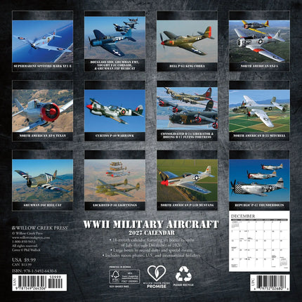 Willow Creek Tweede Wereldoorlog Militaire Vliegtuigen Kalender 2027 Mini