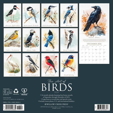 Willow Creek Vogelkunst Kalender 2026