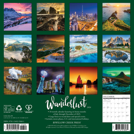 Willow Creek Wanderlust Kalender 2026