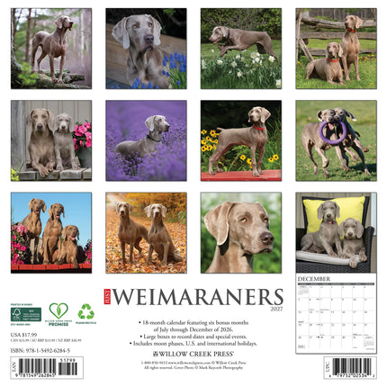 Willow Creek Weimaraner Kalender 2027