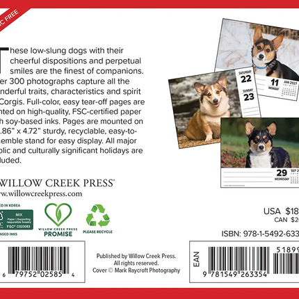 Willow Creek Welsh Corgi Scheurkalender 2027 Boxed