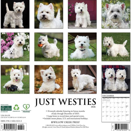 Willow Creek West Highland White Terrier Kalender 2026