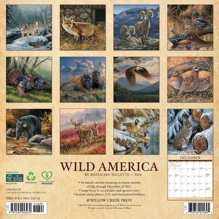 Willow Creek Wildlife Amerika Kalender 2026