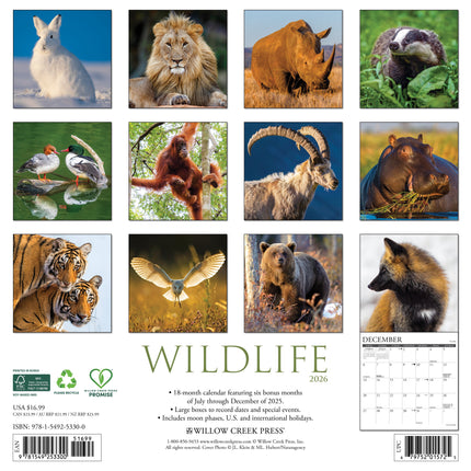 Willow Creek Wildlife Kalender 2026