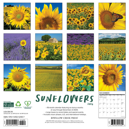 Willow Creek Zonnebloemen Kalender 2026